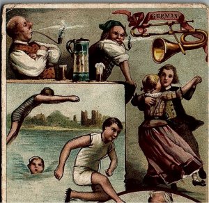 1893 ARBUCKLE BROS COFFEE NEW YORK #7 GERMANY SPORTS PASSTIME TRADE CARD 25-209 