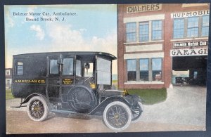 Mint USA Picture Postcard Bolmer Moto Car Ambulance Bound Brook NJ