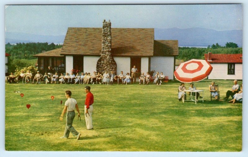 WOLFEBORO, New Hampshire NH ~ Playing Horseshoes LAKEVIEW INN c1960s  Postcard