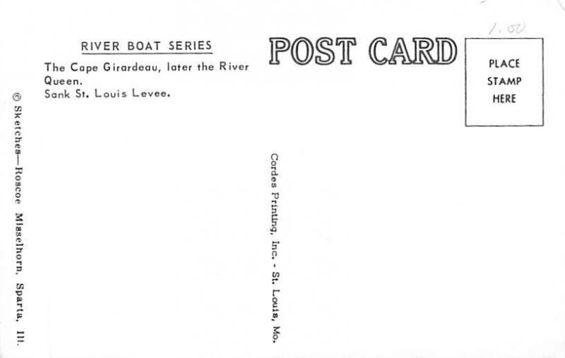 Cape Girardeau Ferries & Paddle Wheels Ship Unused 