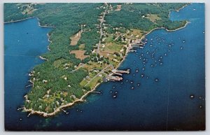 Friendship Maine ME Aerial View Of Well Fishing And Resort Village Postcard