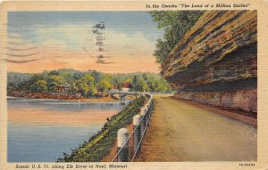 Noel Missouri 1953 Postcard US 71 Along Elk River In The Ozarks