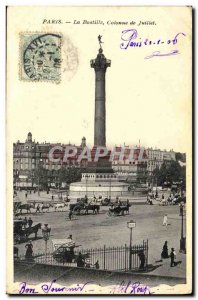 Old Postcard Paris Bastille July Column