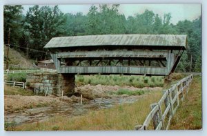 1960 Fairfield County Ohio Postcard Mink Hollow Bridge Lancaster Township Road