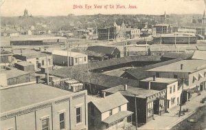 c1908 Postcard; Birdseye View Le Mars IA Plymouth County, Sharp Details, Posted