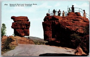 Balanced Rock Steamboat Rock Garden Of The Gods Colorado CO Attraction Postcard