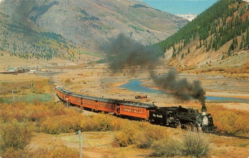 Postcard Narrow Gauge Train Leaving Silverton Colorado