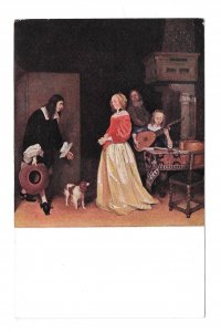 Artist Ter Borch The Suitors Visit National Gallery of Art DC Painting Postcard
