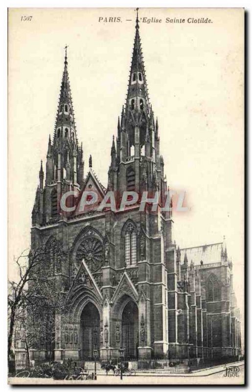 Old Postcard Paris Eglise Sainte Clotilde