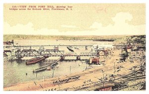 Rhode Island Providence, View from Fort Hill, Four Bridges