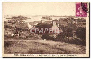Old Postcard Island Brehat Vue Prize du Moulin a Vent of Keranroux