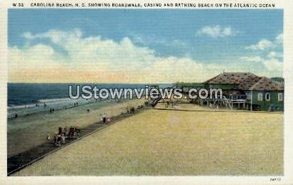 Boardwalk, Casino and Bathing Beach in Carolina Beach, North Carolina