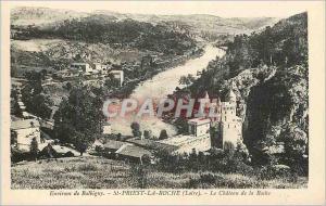 Old Postcard surroundings balbigny st priest rock (loire) the castle rock