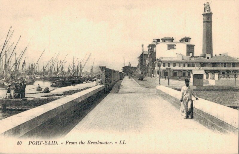 Egypt Port Said From the Breakwater Unposted 03.02