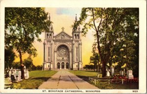 Vintage 1900s Postcard St Boniface Cathedral Church Winnipeg Manitoba Unposted