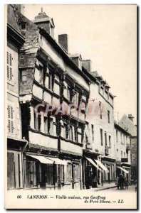 Old Postcard Old House Lannion Rue Geoffroy du Pont Blanc