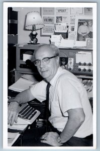 c1950's Ham Radio Operator Shack RPPC Photo Vintage Unposted Postcard