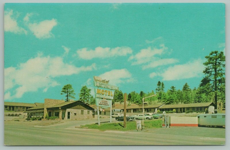 Flagstaff Arizona~Route 66~Western Hills Motel~Telephone Booth~Neon Sign~1960s