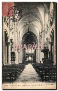 Old Postcard Sens Interior of the cathedral's nave