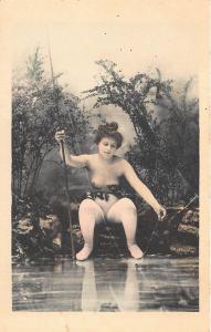 Nude Women Fishing Poles Set of Six Postcards