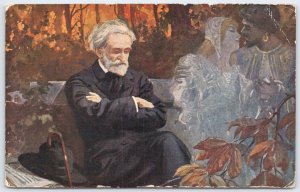 Verdi Composing Otello Opera Postcard - L. Balestrieri Art, Latvia Postmark