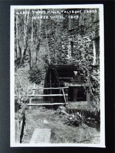 Wales Ceredigion TAYBONT TWEED MILLS Water Wheel - Old RP Postcard