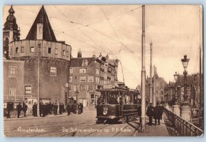 Amsterdam N. Holland Netherlands Postcard The Schreierstoren on P.H.Kade 1906
