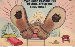 COMIC; 1930-1940s; Two Good Reasons For Resting After The Long Hike!