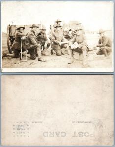 U.S. ARTILLERY MILITARY GROUP w/ CANNONS ANTIQUE REAL PHOTO POSTCARD RPPC