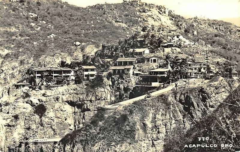 Acapulco GRO. Mexico Hillside Housing #770 Real Photo Postcard