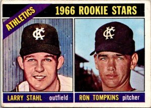 1967 Topps Baseball Card '66 Athletics Rookie Stars L Stahl Ron Tompkins...