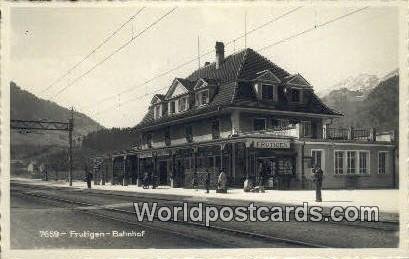 Frutigen Bahnhof Swizerland Stamps on back 