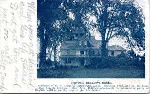 Postcard MA Lunenburg - Historic Bellows House