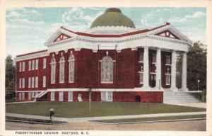 RAEFORD NORTH CAROLINA PRESBYTERIAN CHURCH BAUCOMS CASH STORE POSTCARD c1920-30s