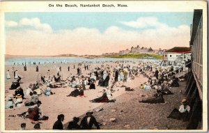 View on Beach, Nantasket Beach MA c1921 Vintage Postcard R16