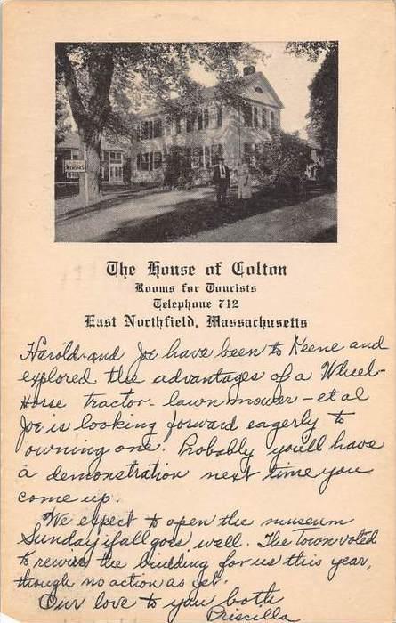 Massacusetts East Northfield, The House of Colton