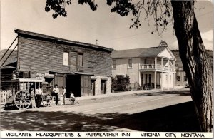 Vigilante Headquarters and Fairweather Inn Virginia City MT Vintage Postcard V46