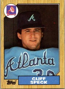 1987 Topps Baseball Card Cliff Speck Atlanta Braves sk3110