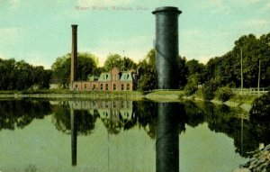 Circa 1900-10 Pond, Water Works, & Tower in Norwalk, OH Vintage Postcard P7