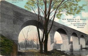 c1907 Printed Postcard; New Wabash RR Bridge, Decatur IL Macon County Posted