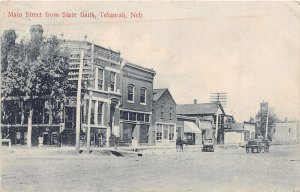 J59/ Tekamah Nebraska Postcard c1910 Main Street State Bank Stores 210