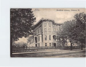 Postcard Reddick Library, Ottawa, Illinois