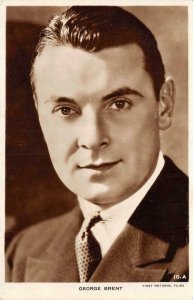 RPPC GEORGE BRENT First National Films Actor Movie Star c1920s Vintage Postcard