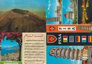 Mount Vesuvius Volcano Sorrento Song Leaning Tower Of Pisa 4 Italian Postcard s