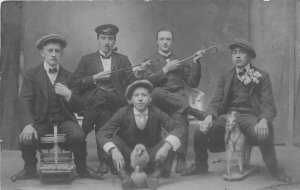 C-1910 Man cane Hobby Horse Toy Humor RPPC Photo Postcard 21-8878