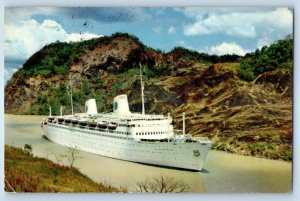 Panama Postcard De Luxe Cruise Liner Kungsholm Swedish American Line 1958