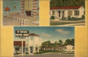 Jacksonville FL El Verano Motor Court 2415 Kings Ave Linen Postcard