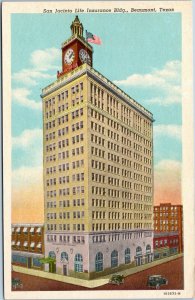 postcard Beaumont, Texas - San Jacinto Life Insurance Building