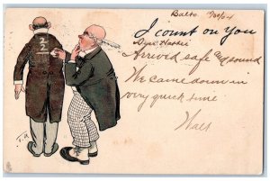 1904 Man Writing Numbers I Count On You Write Away Baltimore MD Tuck's Postcard