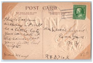 c1910's Just A Few Lines From Jasper New Hampshire NH Flowers Embossed Postcard